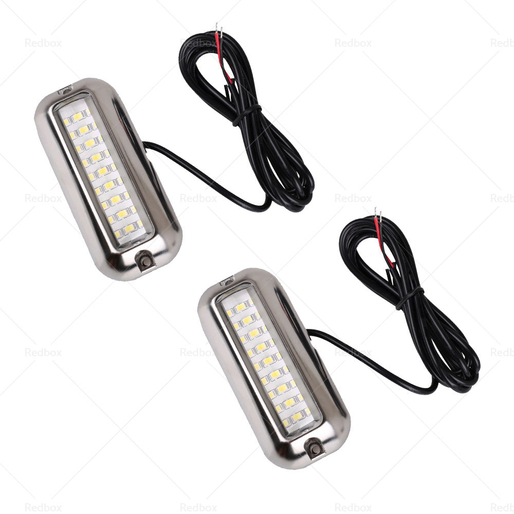 2x Blue 27LED Underwater Boat Marine Transom Light 316 Stainless Steel Pontoon