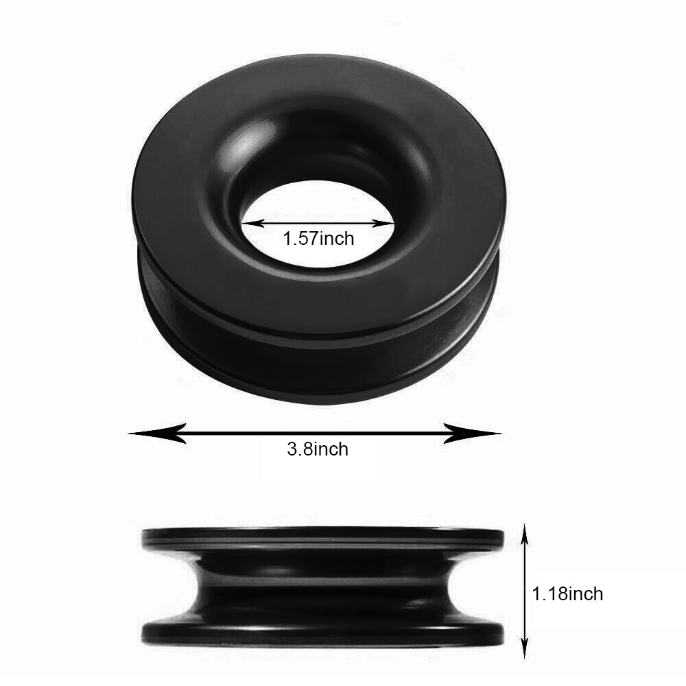 Recovery Ring Snatch Block Pulley 34749bs  and  Soft Shackle Tow Winch Rope Straps
