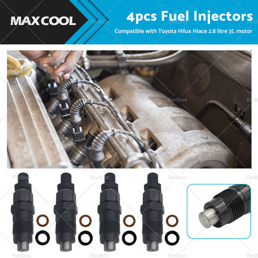 4X Diesel Fuel Injectors Suitable For Toyota Hilux Hiace 2. 8 litre 3L 1989-2000