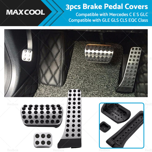 3PCS Brake Pedal Pad Cover Suitable For Mercedes C E S GLC GLE GLS CLS EQC Class