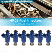 6PCS Fuel Injector Suitable For Nissan Patrol Y61 TB48DE RB25DET 16600-AA500