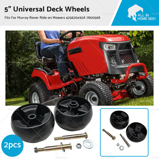 2x 5 inch  Universal Deck Wheels for Murray Rover Ride on Mowers 425620x92A 42581x50D