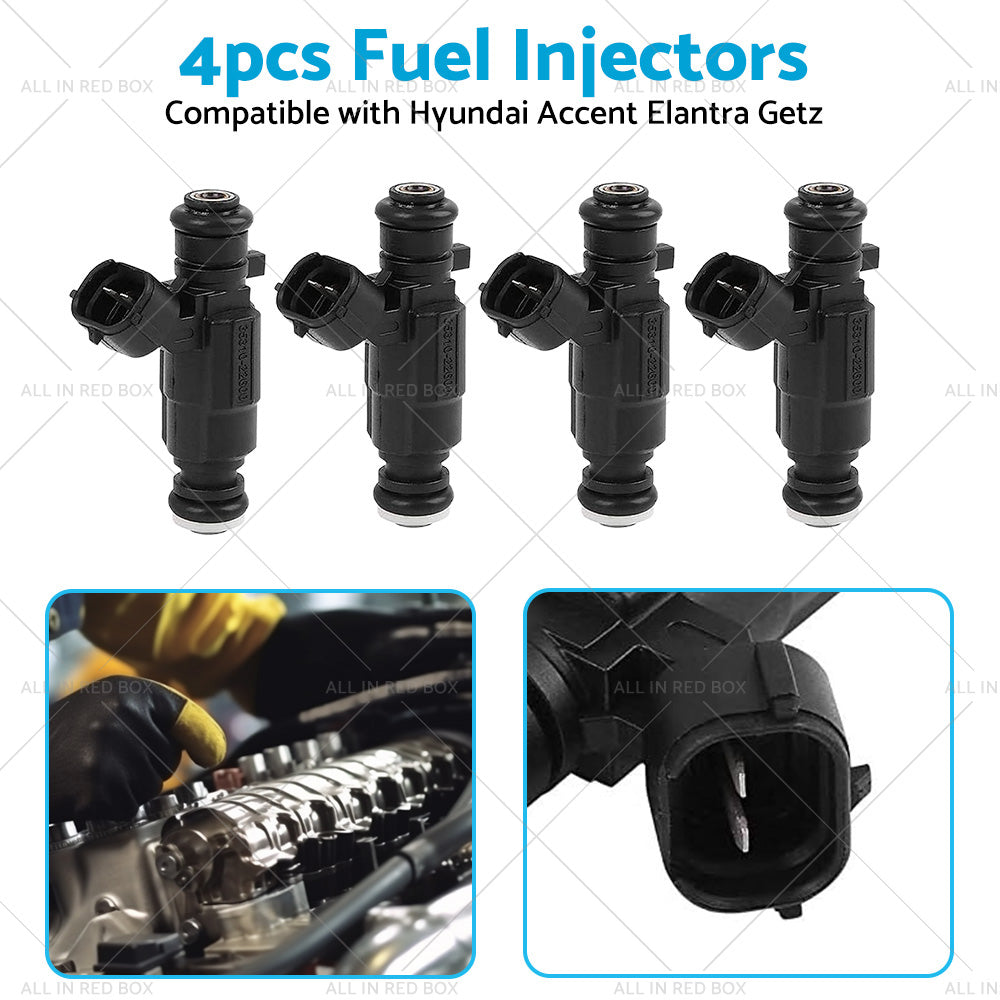 4PCS Fuel Injector Suitable For Hyundai Accent LC MC Elantra XD Getz TB 00-11