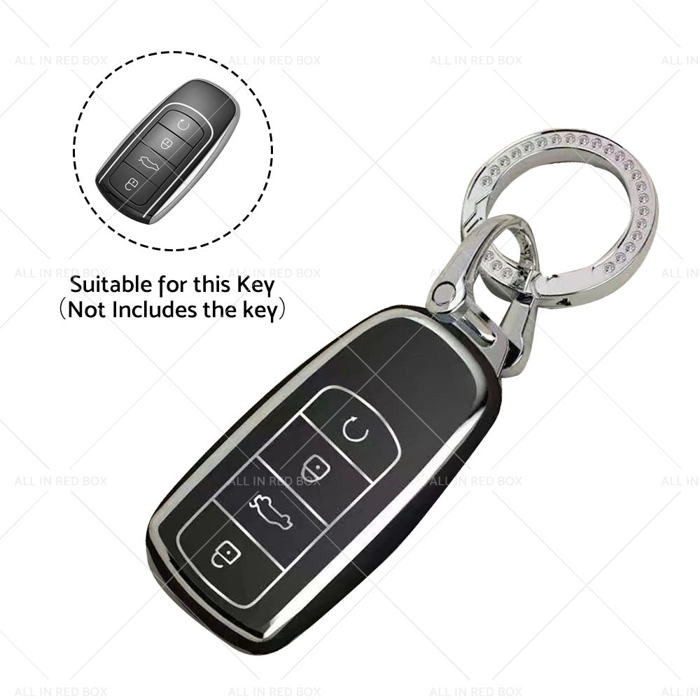 Suitable For Chery Omoda 5 Car Remote Key Fob Case Cover Black and Sliver TPU