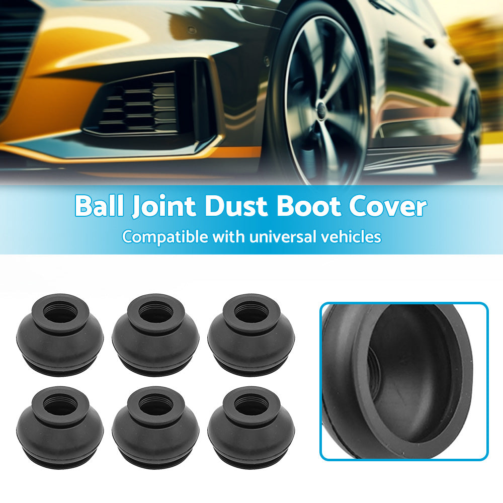 6PCS Universal Black Rubber Ball Joint Dust Boot Cover Tie Rod End Set  Kit Part