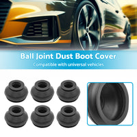 6PCS Universal Black Rubber Ball Joint Dust Boot Cover Tie Rod End Set  Kit Part