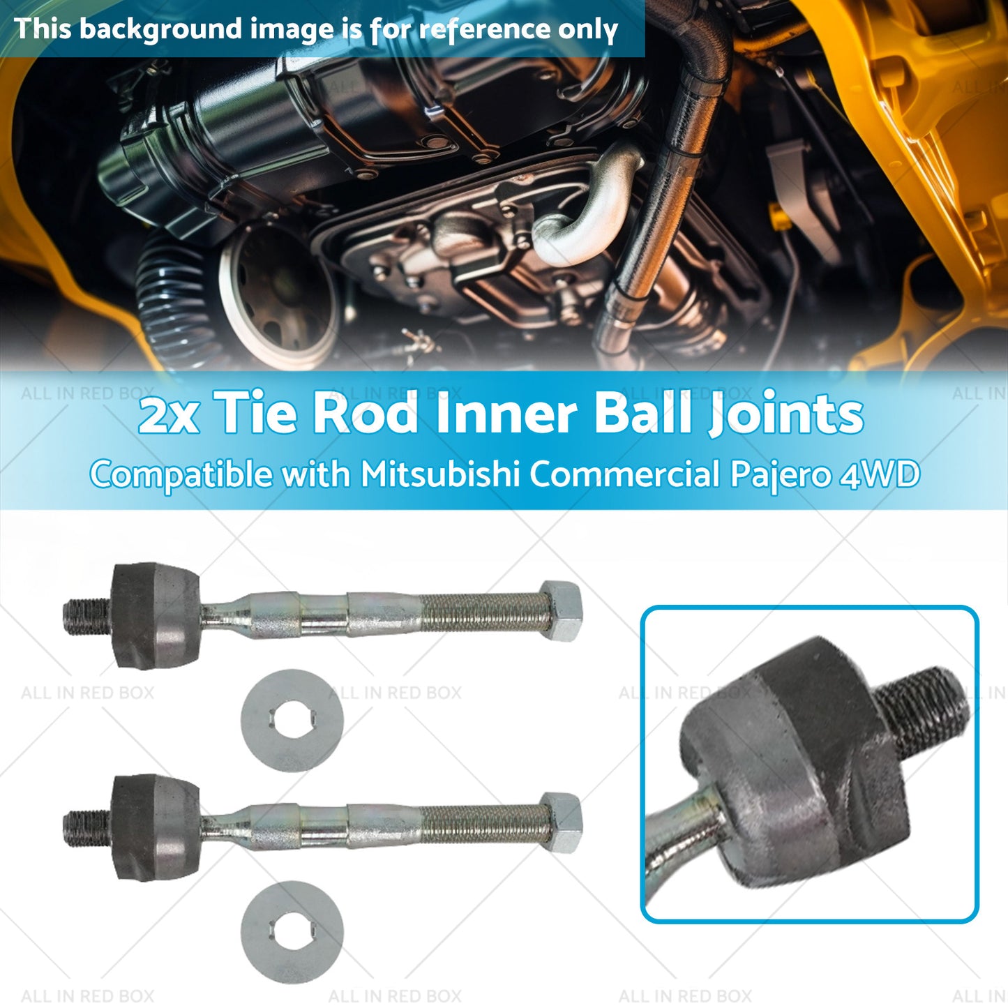 2x Tie Rod Inner Ball Joint Suitable for Mitsubishi Commercial Pajero 4WD 00-10