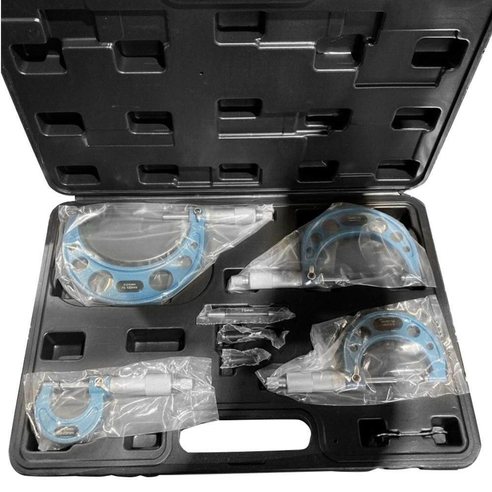 4x Outside Micrometer Set 0¡§C100mm Carbide Tip Precision Measuring Tool 0.01mm Suitable For Machinist