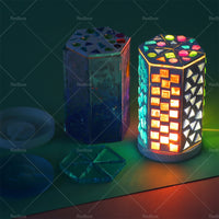 Silicone Resin Mold Mosaic Table Lamp Night Light Mold Set DIY Craft Pen Holder