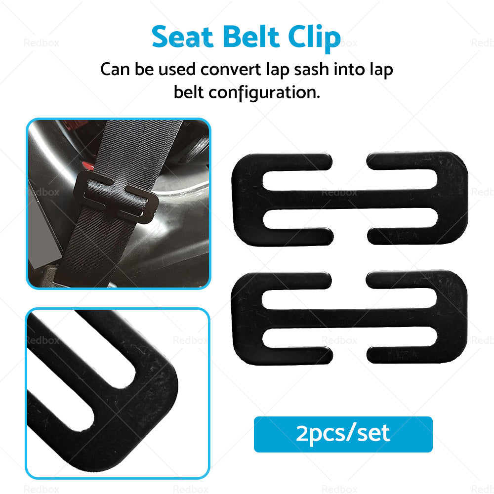 2x Locking Clip Metal Automotive Type Car Safety Seat Belt Steel Adjuster