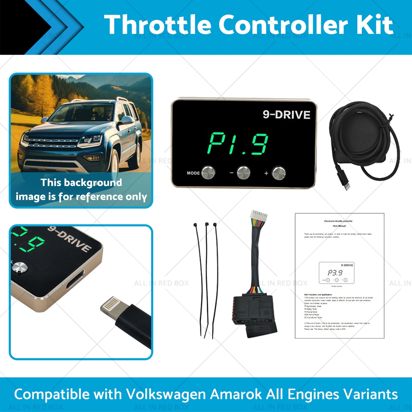 EVC Throttle Controller Kit Suitable for Volkswagen VW Amarok 2011-2021