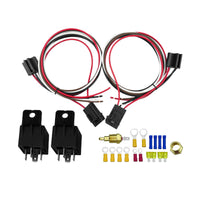 Dual Electric Fan Relay Sensor Kit with 12V Thermostat Switch 175°-185° 40Amp