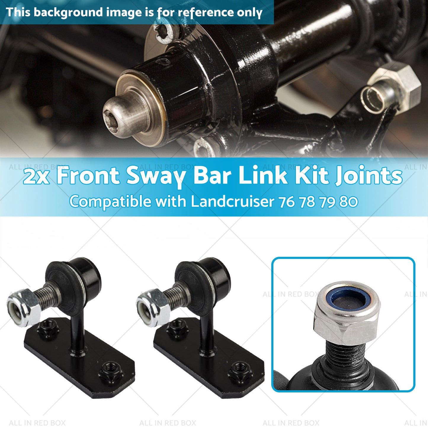 2x Front Sway Bar Link Kit Joints Suitable for Landcruiser 76 78 79 80 92-03