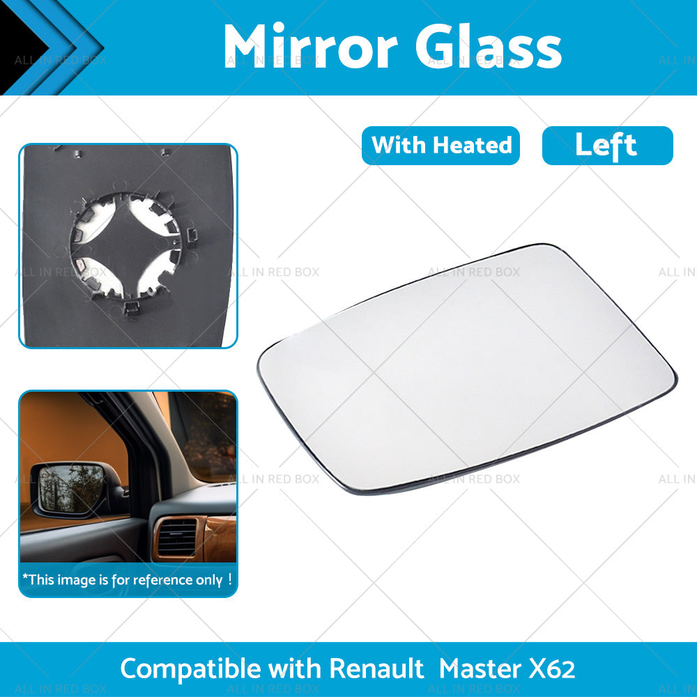 Left Mirror Glass Suitable for Renault Master X62 2010-2019 Heated Convex Base