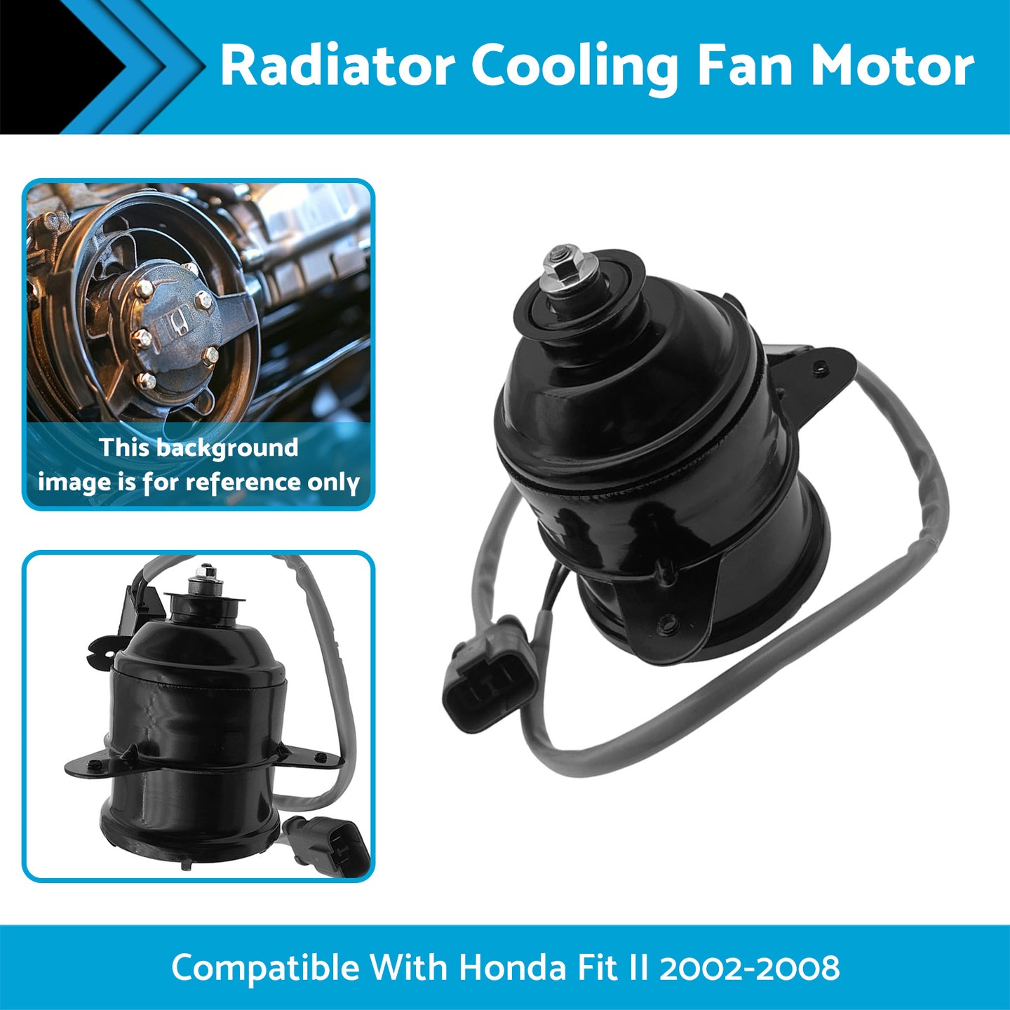 {{ 19030-PWA-J51 Radiator Cooling Fan Motor Suitable for Honda Fit II 2002-2008 }} - Buy Car Parts Online at {{ Kaka Auto Parts }}.