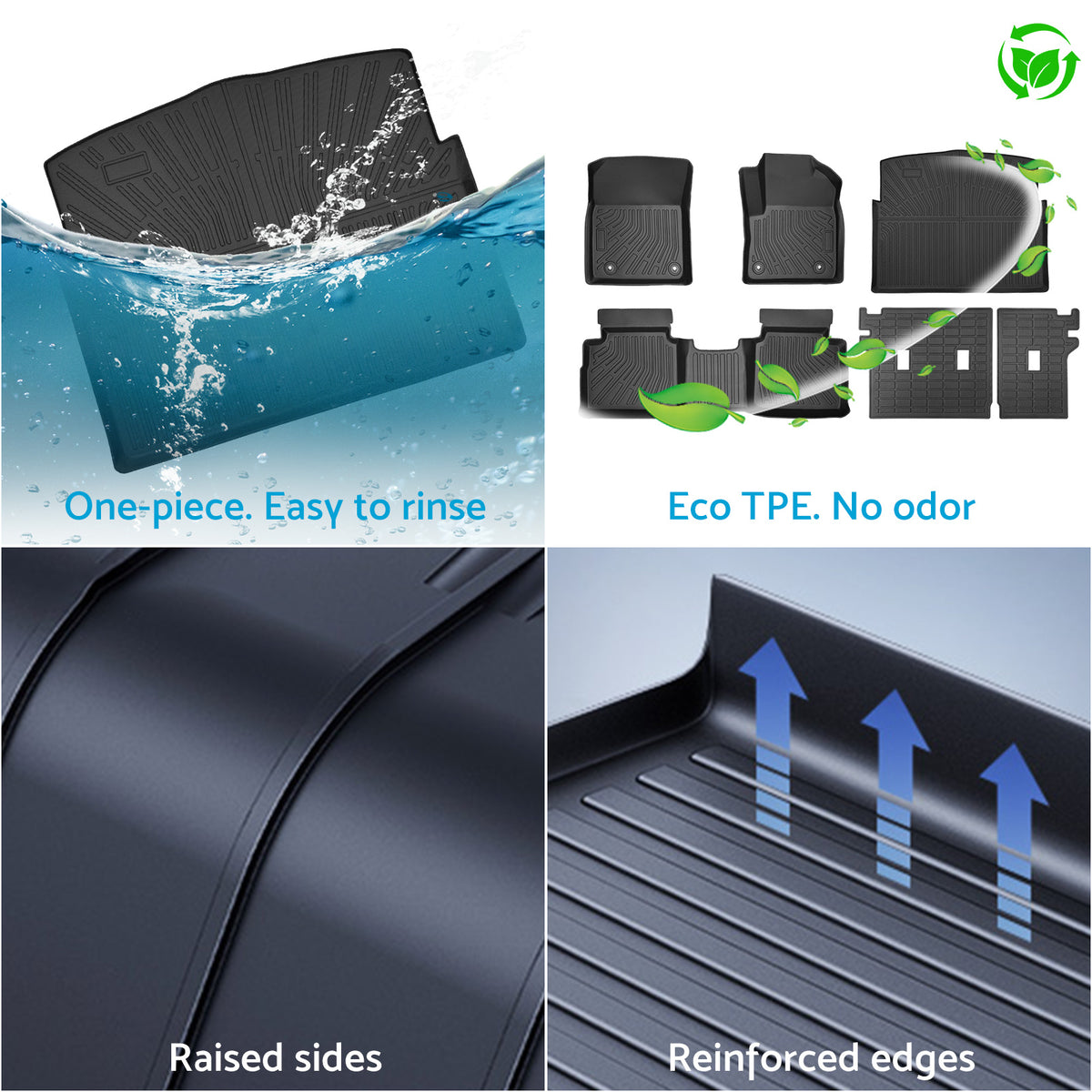 Floor Boot Mats Kit 3D All-Weather Suitable For Nissan X-Trail 22-On T33 e-