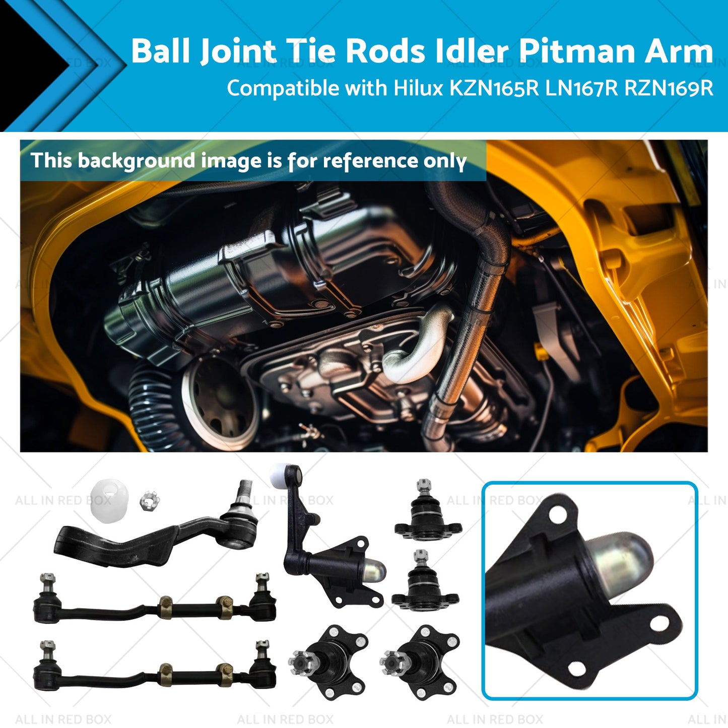 Ball Joint Tie Rods Idler Pitman Arm Suitable for Hilux LN167R RZN169R KZN165R