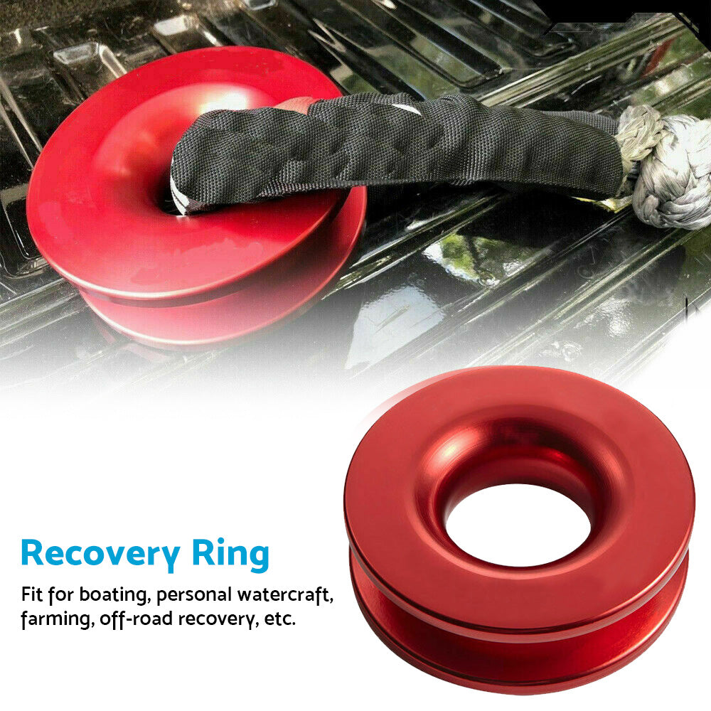 Recovery Ring Snatch Ring Block Pulley 37479lbs Soft Shackle Winch Rope Off Road