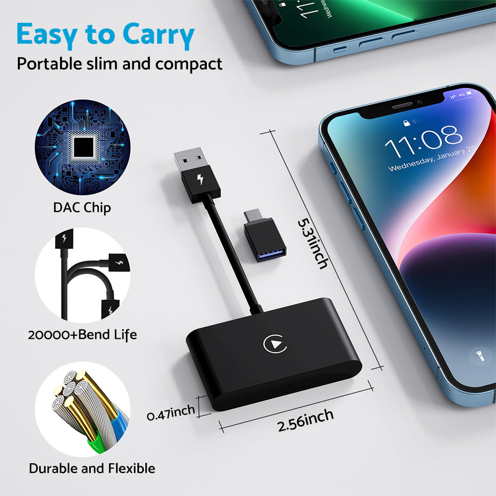 Wireless Adapter of Factory Wired Carplay Suitable for iPhone to Carplay Connect