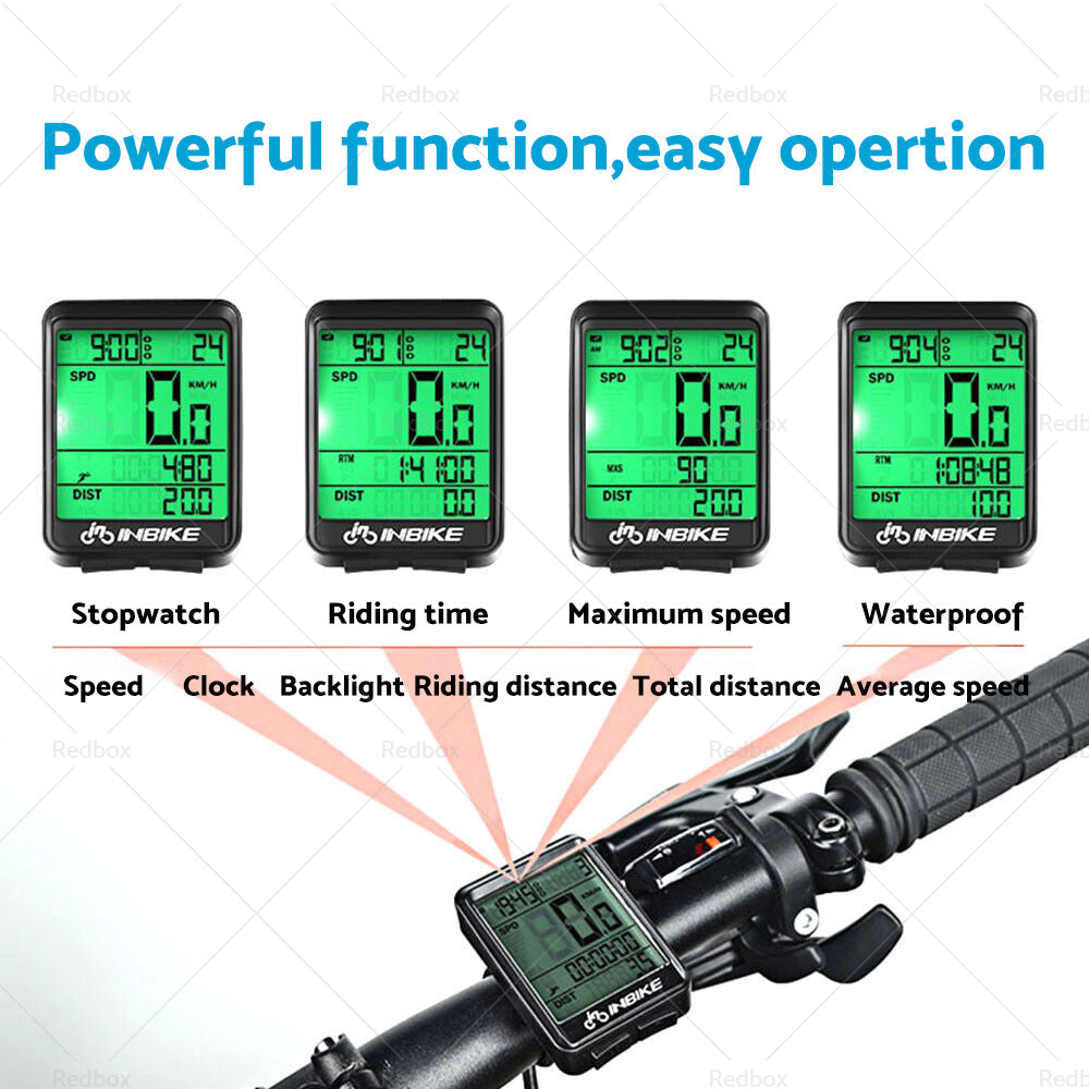 Wireless Cycling Bike Bicycle LCD Cycle Speedometer Computer Odometer Waterproof