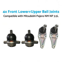 4x Front LowerUpper Ball Joints Suitable for Mitsubishi Pajero NM NP 3. 5L 00-11