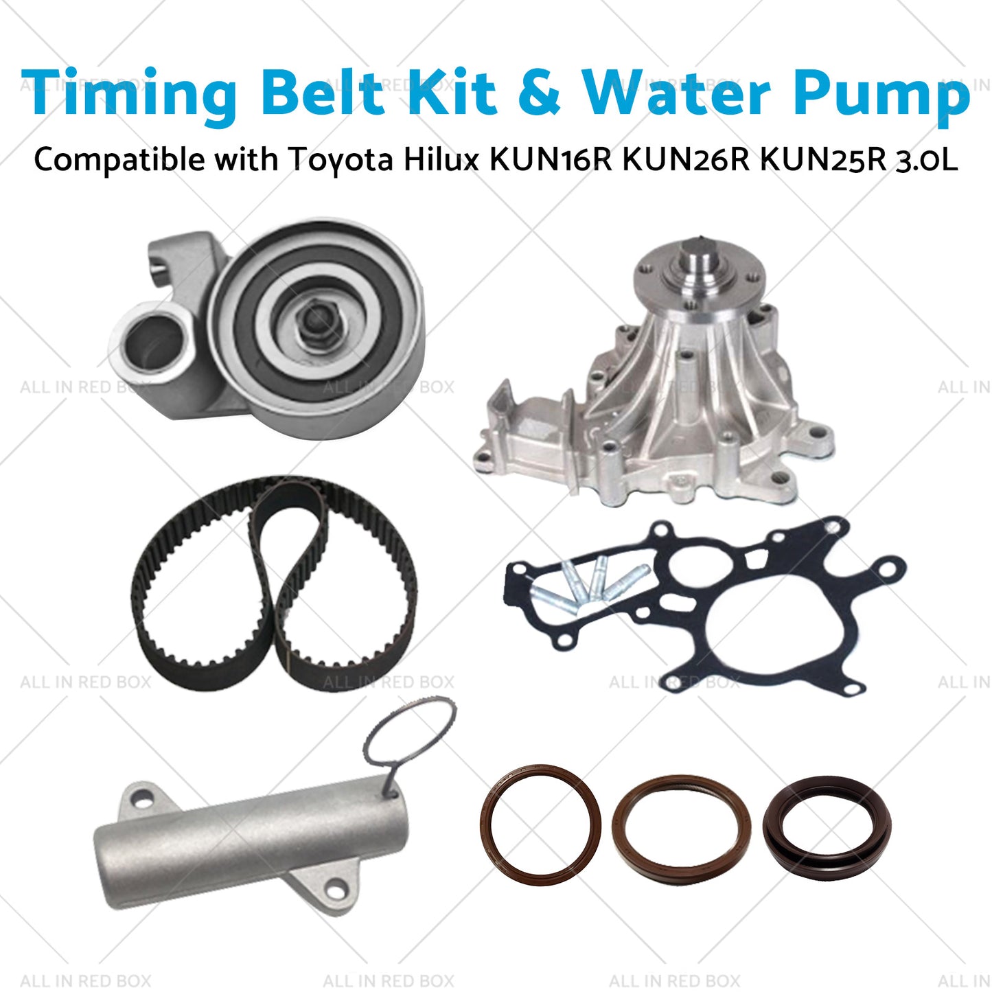 Timing Belt Kit&Water Pump Suitable for Toyota Hilux KUN16R KUN26R 3.0L 05-17