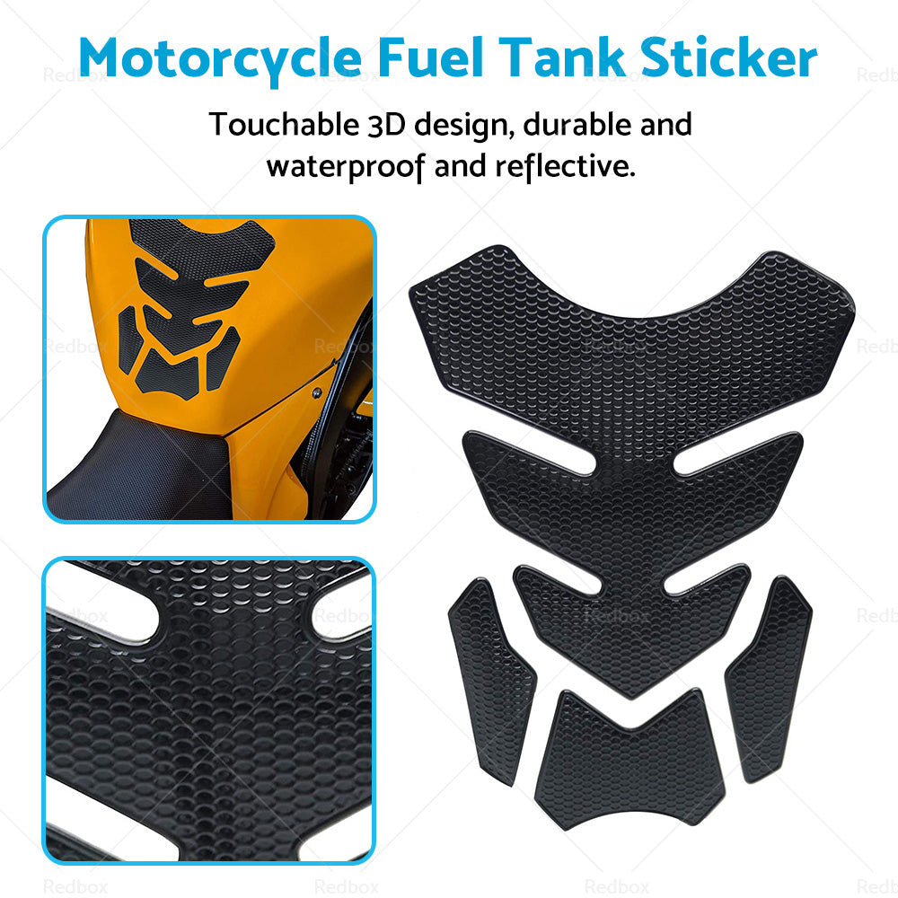 Wide Pure Black Motorcycle Gas Tank Pad Protector Sticker Decal For Motorbike