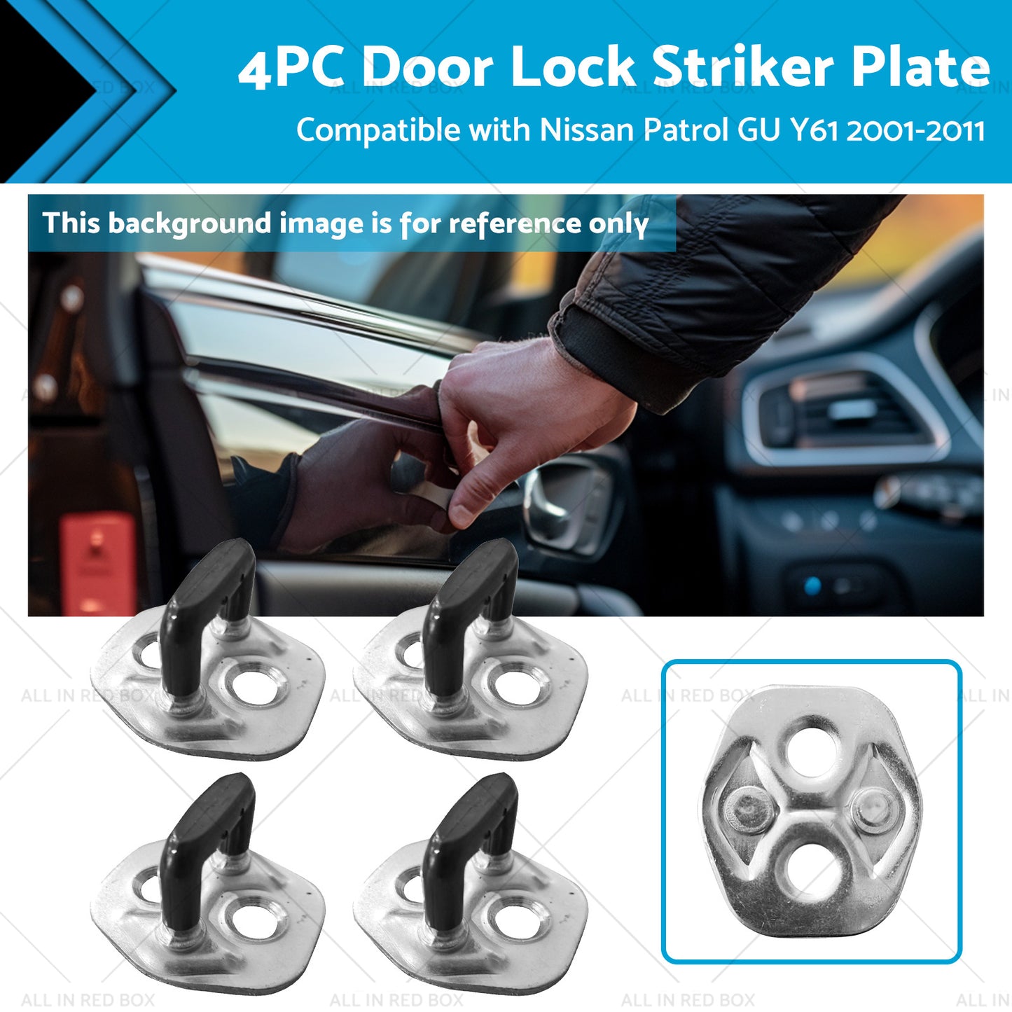 Set of 4 Door Lock Striker Plate Fit For Nissan Patrol GU Y61