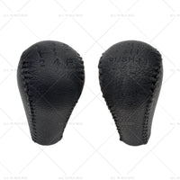 Black 2x Leather Transfer Case and Gear Shift Knobs Suitable for Nissan Patrol GQ GU
