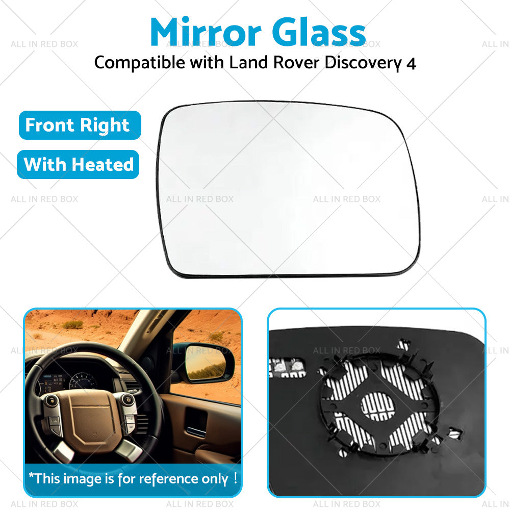 Right Side Mirror Glass Suitable for Land Rover Discovery 4 2009 -2013 w  Heated