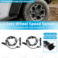 2SET Front Rear LH or RH ABS Wheel Speed Sensor Suitable for Jeep Wrangler JK 07-17