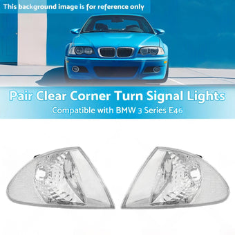 compare product Pair Clear Corner Turn Signal Lights Suitable for BMW E46 98-01 3 Series