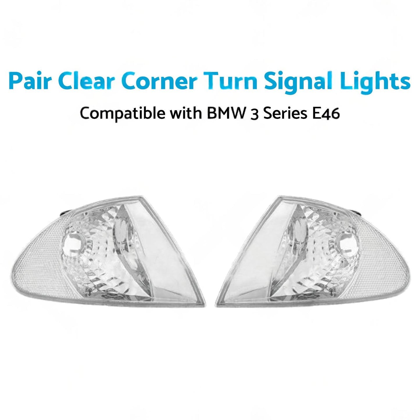 Pair Clear Corner Turn Signal Lights Suitable for BMW E46 98-01 3 Series