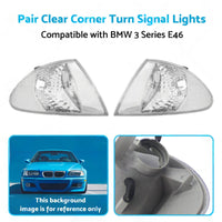 Pair Clear Corner Turn Signal Lights Suitable for BMW E46 98-01 3 Series