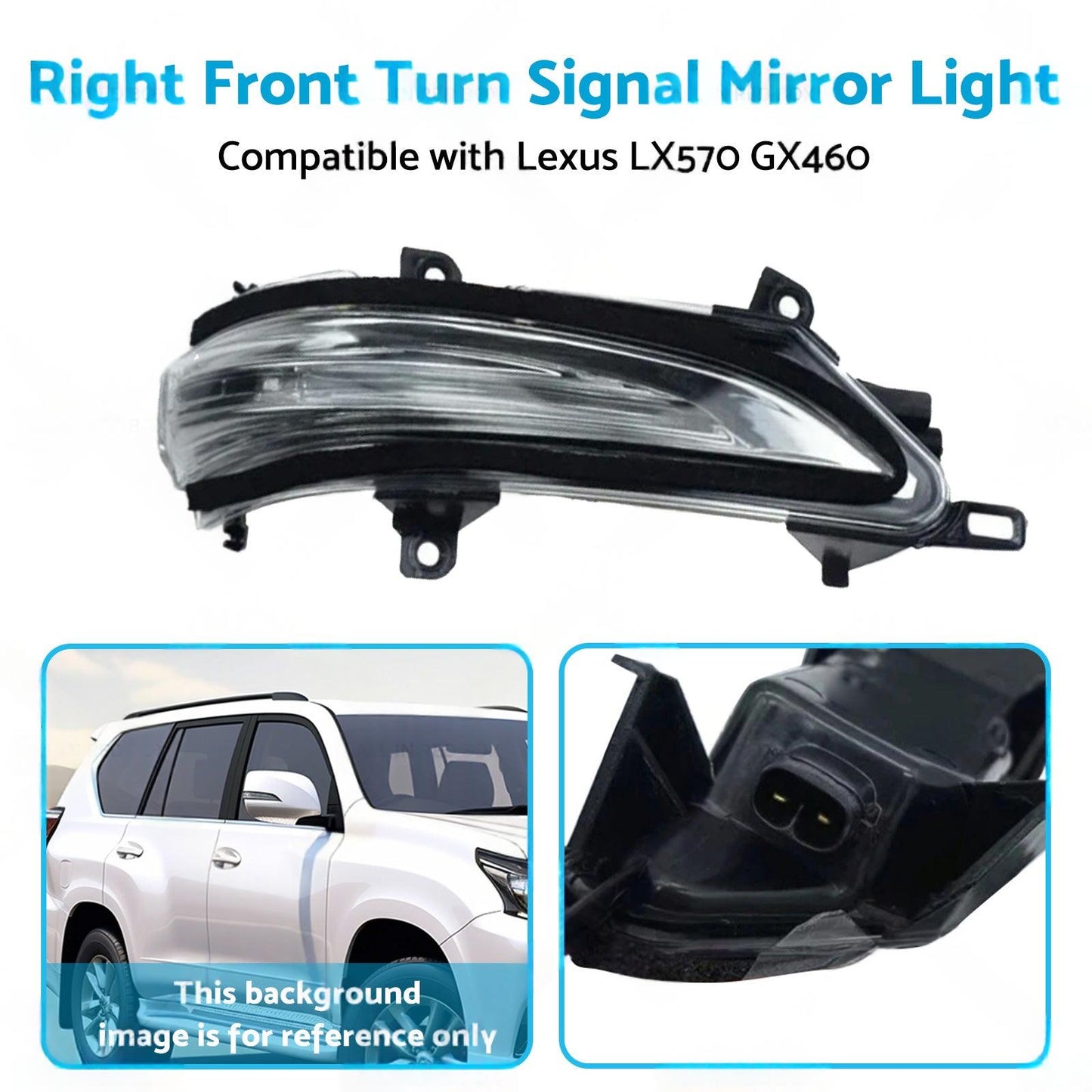 Right Front Turn Signal Mirror Light Suitable for Lexus 13-20 GX460 LX570