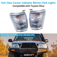 Pair Clear Corner Indicator Blinker Park Lights Suitable for 97-01 Toyota Hilux
