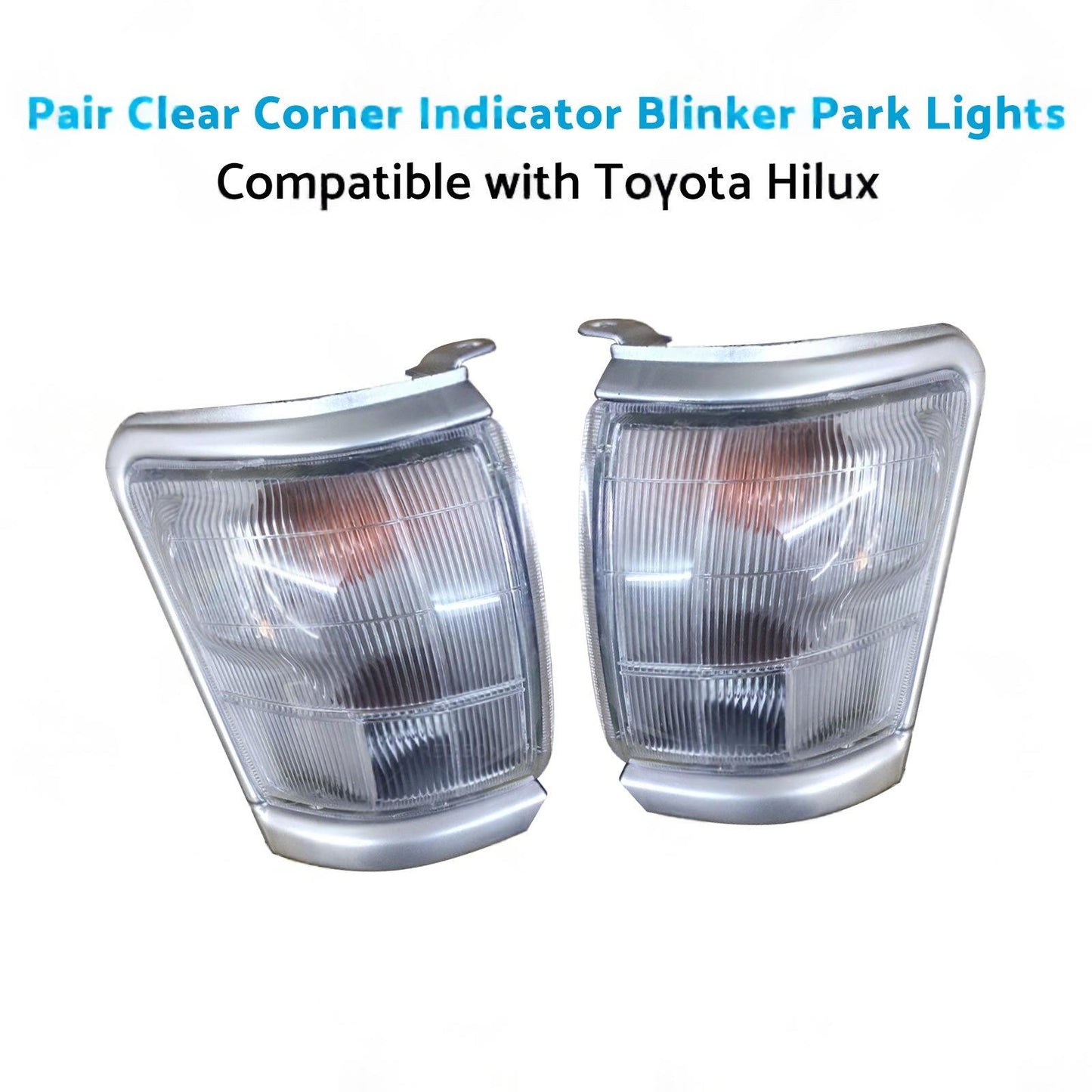 Pair Clear Corner Indicator Blinker Park Lights Suitable for 97-01 Toyota Hilux