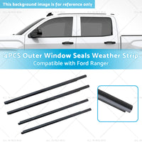 4x Outer Door Window Rubber Seals Suitable for 12-21 Ford Ranger PX XLT