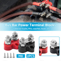 Bus Bar Terminal Blocks Heavy Duty M8+M8 Positive Power Distribution Studs