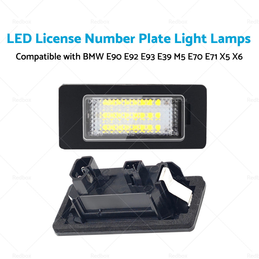 2x Suitable For BMW E90 E92 E93 E39 M5 E70 LED License Number Plate Light Lamps