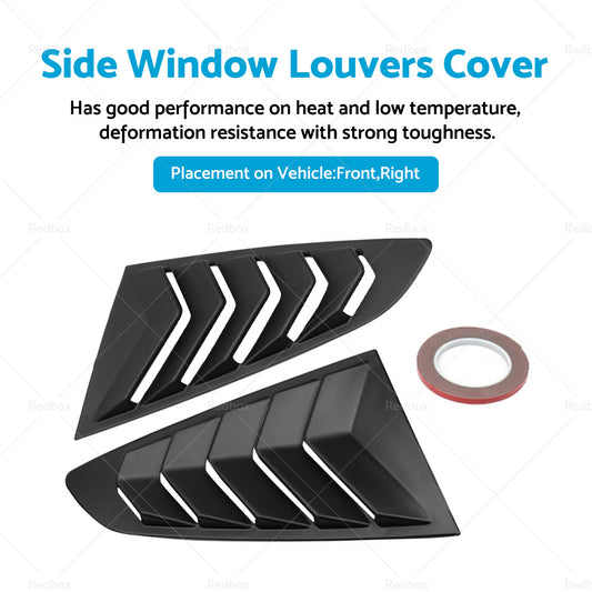 2x Side Window Louvers Sun Shade Cover Suitable For Ford Mustang 2015-2022