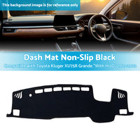 Black Dash Mat Suitable For Toyota Kluger XU75R Grande inchWith HUDinch 2021-2022