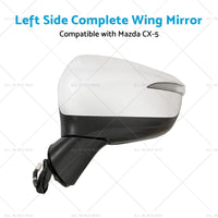 LH Door Wing Mirror Suitable for Mazda CX-5 2015-2016 No BlindSpot 8 Wires White