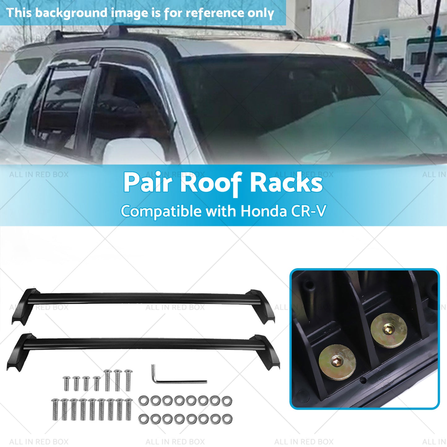 Pair Suitable For Honda CRV 2002-2006 Cross Bar Roof Rack Black