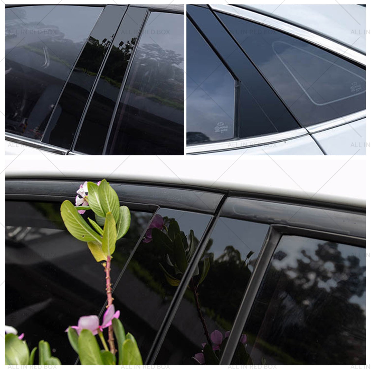 6PCS Black Window Trim Covers Suitable for 07-11 Honda CRV 2. 4L