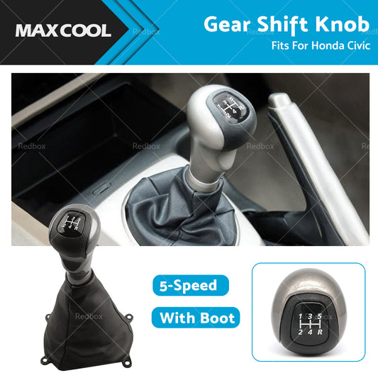 5 Speed Manual Gear Shift Knob With Boot Fits For Honda Civic 2006-2011