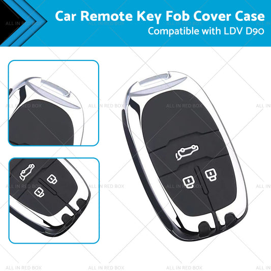 Zinc Alloy Remote Key Fob Case Cover Shell Suitable For LDV D90 3buttons Silver