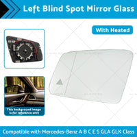 Left Blind Spot Mirror Glass Suitable for Mercedes-Benz ABCES GLA GLK Class W204