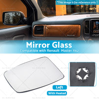 Left Mirror Glass Suitable for Renault Master X62 2010-2019 Heated Convex Base