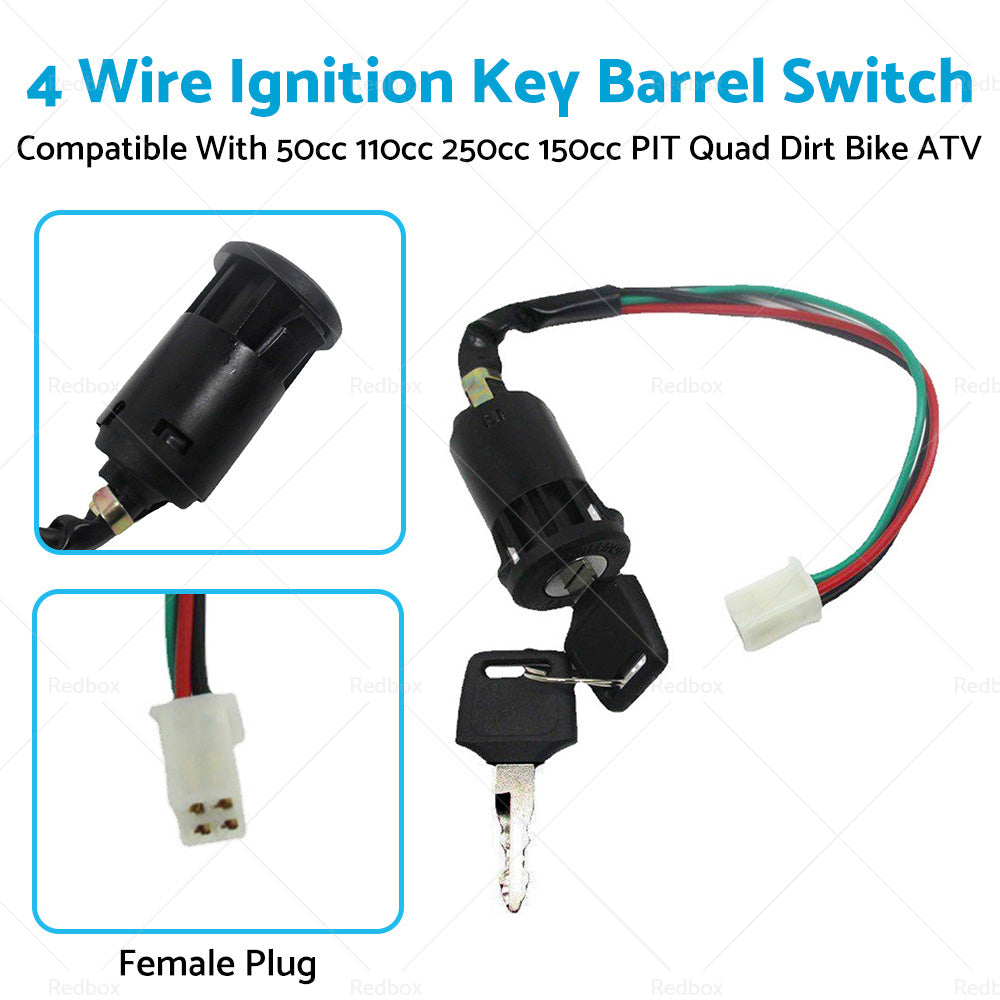 4 Wire Ignition Key Barrel Switch 50cc 110cc 125cc 150cc PIT Quad Dirt Bike ATV